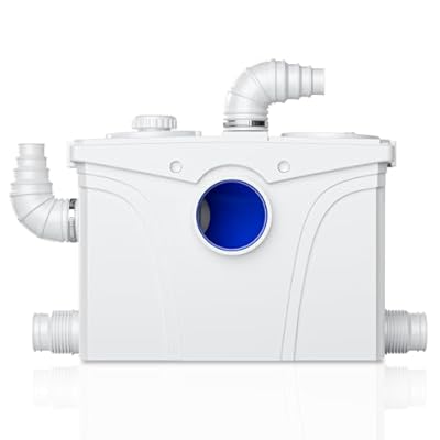 Muhub 800W Macerator Pump,1.07HP Macerating Toilet System with 2 Outlets & 4 Inlets, Stainless Steel Non clog blade, Sewage Pump for Basement,Sink,Kitchen,Laundry Room