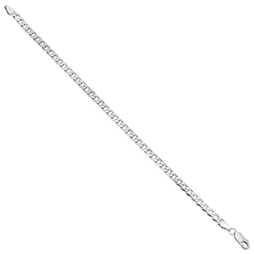 4.5Mm Solid .925 Sterling Silver Flat Curb Chain Bracelet, 8 Inches #TOP3