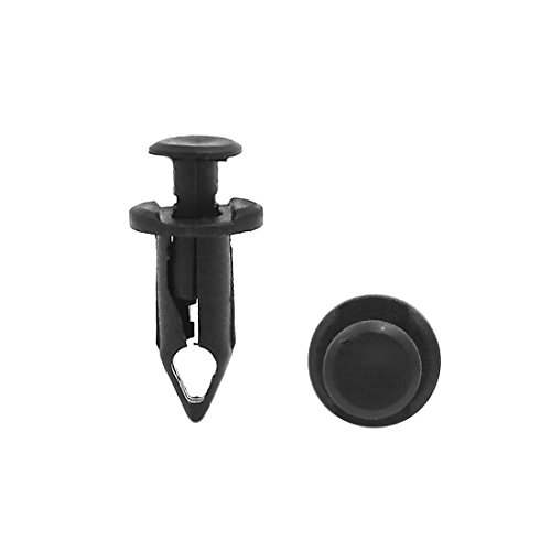 sourcing map Car Fender 8mm Dia Hole Push in Type Plastic Clips Rivets Fastener Black 20 Pcs