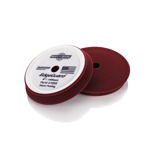 Image of Buff and Shine - EdgeGuard Foam Buffing Pads - Maroon - 6 inch Medium Cut Pad - Pack of 2