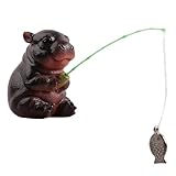 Generisch Figura de un hipopótamo,Escultura Animal Diseño | Figura Animal Hipopótamo | para Cumpleaños Y Fiesta de Inauguración Y Mesa Chimenea Dormitorio Sala de Estar Librería