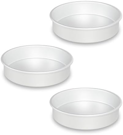 8 inch round cake pans set of 3 Aluminum cake tin baing pan for birthday cake party (8×2 round Cake Pans, Set of 3) - Thumbnail 2