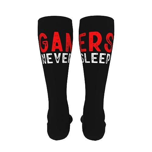 Gamers Never Sleep Knee High Socks For Women Long Tube Socks Athletic Compression Socks Unisex High Socks Girls4