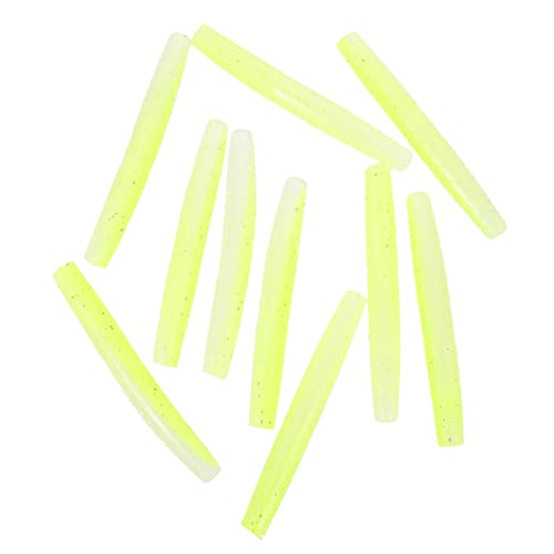 UKCOCO 10 Piezas Señuelos de Pesca Flotantes Fluorescentes Artificial Blando de TPR Resistente Mordeduras para Pesca Agua y Equipo Portátil para Atraer Peces