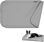 Explore Land Waterproof Dog Bed Cover Canvas Washable Dog Crate Pad Replacement Cover for 48 Inch Crate, 46Lx29Wx4H inch, Gray