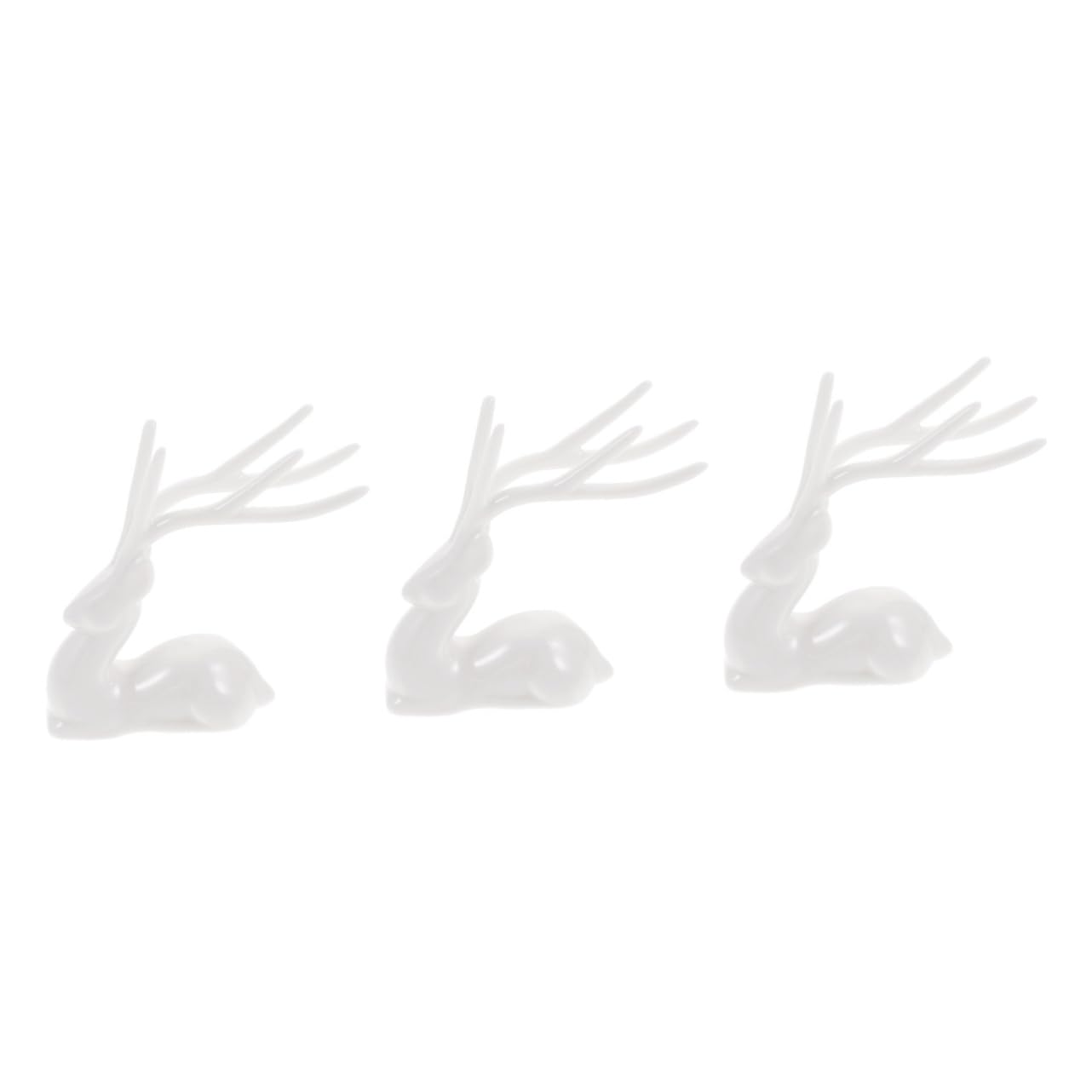 IMIKEYA 3St Elch aus Keramik REH Miniatur weihnachtsfiguren Mini-Weihnachtsfiguren Elch-Skulptur Waldtiere weihnachsgeschenk weihachtsgeschenk Rentier weihnachtsfiguren Dekorationen Weiß