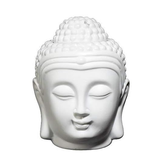 Decoración de la Mesa de Acción de Gracias Quemador de Aceite de aromaterapia de cerámica Cabeza de Buda, difusor de aceites Esenciales aromáticos Buda de Incienso J23 (Color : J24)