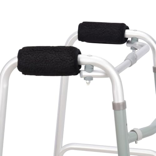 Walker Handle Cushions(1 Pair), Walker Grips Accessories for Walker Rollator Crutch Wheelchair Grips, Soft Comfortable Wool Covers, Non-Slip Breathable