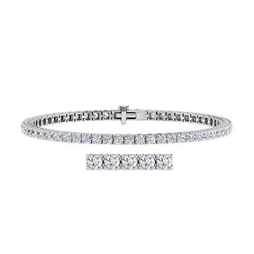 Image of 2 to 7 Carat Natural Diamond Tennis Bracelet for Women in 14K Gold (7 Inch) - IGI Certified (I1-I2 Clarity)