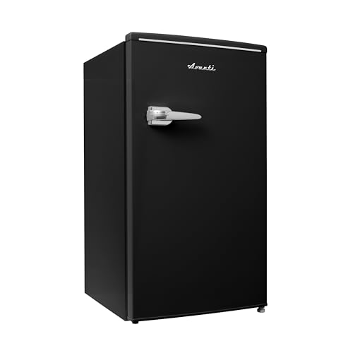 Image of Avanti Mini Fridge Retro Design Compact Refrigerator for Home Office or Dorm, Features Single Door Removable Glass Shelves Manual Defrost and Mechanical Adjustable Temp Control, 3.0-Cu.Ft, Black