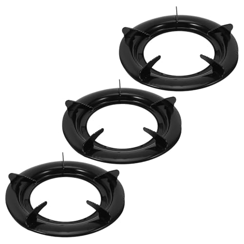 IWOWHERO 3 Piezas Soporte para Estufa de Gas Compacto Anillos de Wok Reutilizables de Hierro Fundido Antideslizante para Cocina Doméstica y Encimera Gas Horno