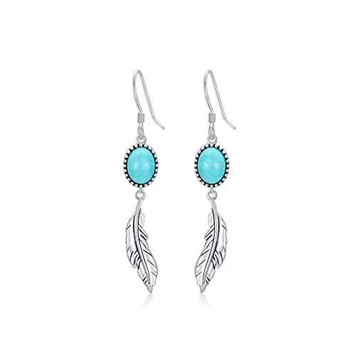 Boucles d'oreilles turquoise en argent sterling 925 de qualité joaillerie