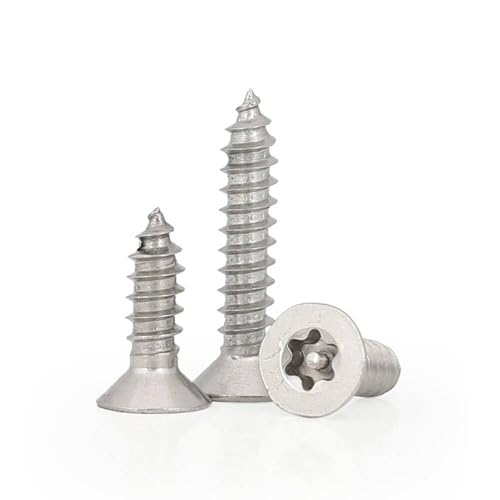 LanMaiXun 200pcs M2×8mm 304 stainless steel With column countersunk flat head Torx socket anti-theft Self-tapping screws