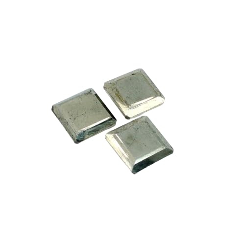 Pirita natural de 33 ct en corte cuadrado pack de 3 gemas sueltas
