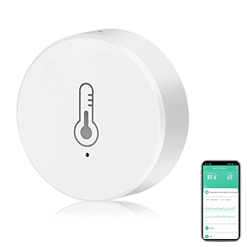 ZigBee Thermometer Hygrometer:Drahtloser intelligenter Temperatur-Feuchtigkeitsmonitor mit App-Benachrichtigungen,Datenspeicherung und Export,Temperatur-Feuchtigkeitssensor,kompatibel mit Alexa (1Pcs) Cover