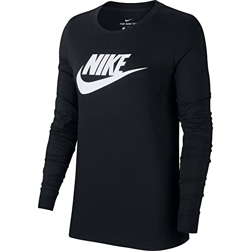 Nike Damen Sportswear Longsleeve, Black/White, M