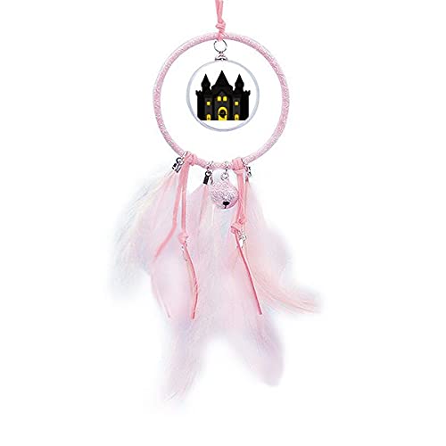 Dream Catcher château coloré de conte de fées, suspension murale chambre fille