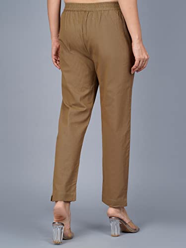 Image of Regular Fit Fully Elastic Waist Ankle Length Premium Cotton Casual Trouser Pant (Combo Pack of 2)