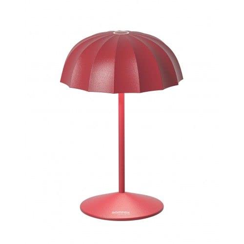 sompexOmbrellino Table Lamp, outdoor & indoor table lamp, LED rechargable table lamp, 10 hours battery life (Red)