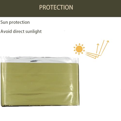 Image of Emergency Blanket ，Portable Emergency Blanket Survival Gear Emergency Bivvy Thermal Sleeping Bag Camping ，Be Suitable for Outdoors, Hiking, Survival (Army Green, 4 Pack)