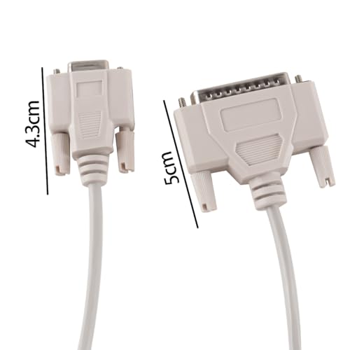 Orivin DB9-auf-DB25-Konvertierungskabel, RS232-Buchse auf DB25-Stecker, Nullmodem, serielles, paralleles Druckerkabel für DTE, PC, Mac, Datenübertragungskommunikation (1,5 m)