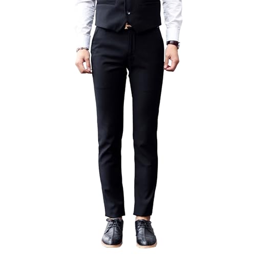 Men's Stretch Dress Pants Slim Fit Skinny Suit Pants Classic Fit Flat Front Waist Dress Pants