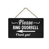Licpact Please Ring Doorbell Sign for Package Delivery - Wooden Front Door Sign - 15x30cm/6x12 inch