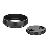 Gegenlichtblende mit Kappe, kompatibel Leica Q3 43 Q2 Q Digitalkamera, Schwarzgold, ersetzt runde Abdeckung(Black)