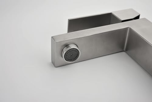 Robinet à bec cascade moderne de salle de bain avec poignée unique - 6