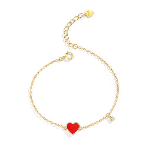 Myfresty 925 Sterling Silver Bracelet Dainty Love Heart Bracelets Trendy Everyday Jewelry Gift for Daughter/Niece/Granddaughter/Birthday Holiday