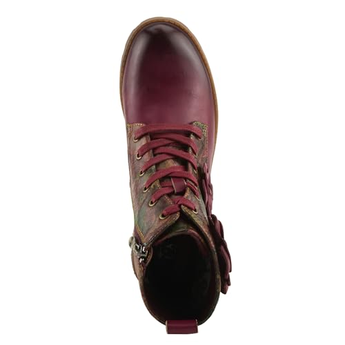 Spring Step L'Artiste Martinela Heeled Booties - Floral Appliqué Leather Ankle Boots with Artistic Touch - Cushioned Insole, Durable Rubber Sole,Women's Footwear3