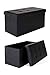 dibea Sgabello cassapanca pieghevole similpelle panca con contenitore 76x38x38 cm Nero
