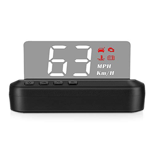 SHEROX C100 Car HUD OBD2 Head Up Display Car Speedometer with Adjustable Reflection Board, Engine Fault Alarm, No Double Image, 4 Display Mode, with OBD2 Interface Plug & Play