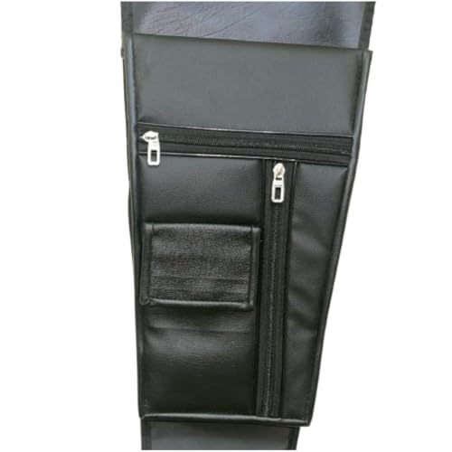 Image of Bike Tank Cover with Mobile Pouch | Waterproof Tank Bag with Rain Cover | Fits All Motorcycles with Center Fuel Cap | Faux Leather / (Black)