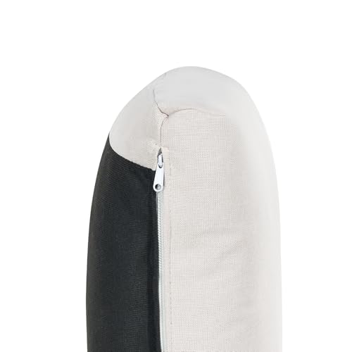 Beliani Fabric 1-Seat Section Armchair Seat Padded with Throw Cushion Light Beige Unstad - Image 4