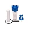 AQUATIP – 10 Zoll Filtergehäuse für Wasserfilter. Filtergehäuse 10 Zoll mit mechanischer Kartusche incl Halter und Schlüssel für die Haus Wasser Anschlüsse des Filters (Maße: 13 cm x 32 cm).