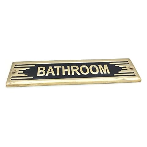 Bathroom brass Metal Door Sign Handmade Accessories for Door Or Wall Brass Plaque (BATHROORM) Cover