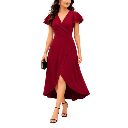 BTBII Women's Black Formal Dresses V Neck Midi Dress Church Dresses for Wedding Cocktail Party Birthday Summer - image 1