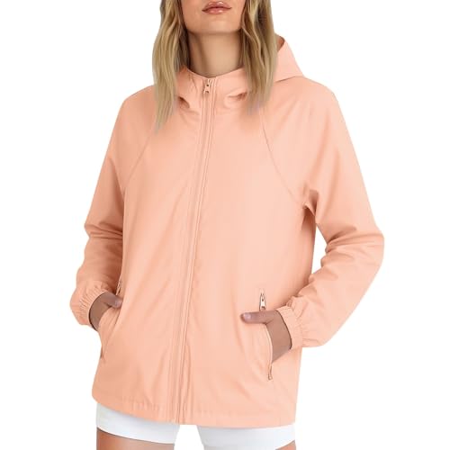 Chaqueta cortavientos para mujer ligera que evita el frío repentino con capucha