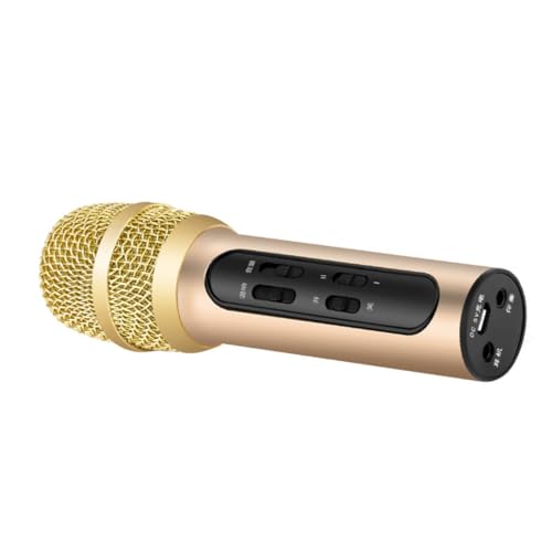 Microphone fonction accompagnement pour chant et karaoké design doré