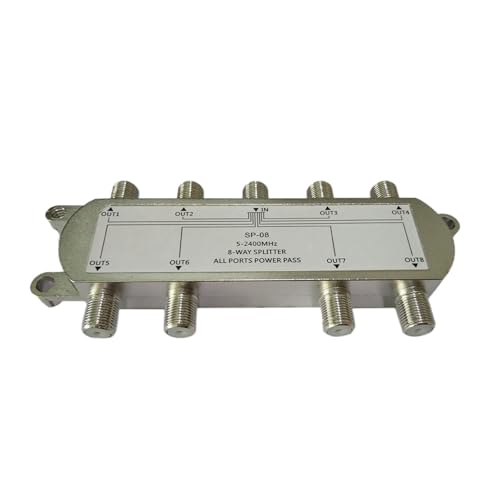 Divisor De Señal Satelital 8 Vías 5 A 2400 MHz GSP-08, Antena TV, Diplexor Coaxial RF, Combinador, Conmutador Cable Cobertura más amplia