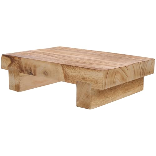 HEALEEP Sgabello in Legno Decorativo Piccolo in Legno Massello di Paulownia, Piedistallo Espositivo per Piante, Candele e Oggetti Artigianali, Supporto Versatile per Arredamento Casa