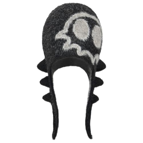 Bonnet d'hiver femme pour tenue quotidienne – Style tricoté tendance motif tête de mort