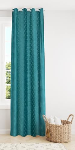 Image of Coin Punching Window Curtains 5 Feet Long for Living Room - Window Curtain Set of 1 Pcs Panel, Stylish Parda for Home Decor & Office Aqua Colour -1 Pcs 5 feet