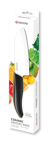 Kyocera FK-140-WH Ceramic Santoku Chef Knife