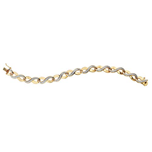 Palm Beach Jewelry 18K Yellow Gold Plated Genuine Diamond Accent Infinity Link Bracelet 7.5