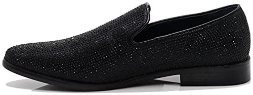 Image of SPK24 Men Vintage Spikes Sparkle Formal Tuxedo Stage Fashion Slip On Loafer Dress Shoes