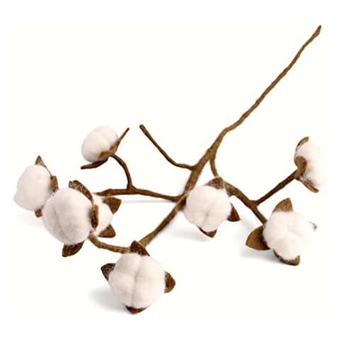 Én Gry & Sif Rama decorativa para jarrón, rama de algodón estilo Scandi, fieltro natural, comercio justo Cover