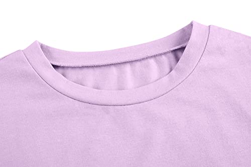Image of Imily Bela Girls Cap Sleeve Summer Tops Casual Crewneck Loose Tshirts with Pocket