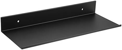 SUMNACON Set of 2 Wall Mounted Floating Shelves Aluminum Alloy Wall Display Shelf Bathroom Organiser Shelves Home Decor Shelf Rack for Living Room, Office, Bedroom, Bathroom, Kitchen(30cm,Black)